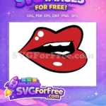 Free Red Lips Free Open Mouth Joker Free SVG 1 - Instant Download
