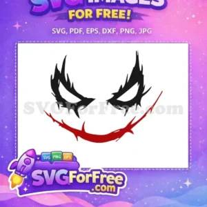 Free Black Eyes Free Red Smile Joker Free SVG 1