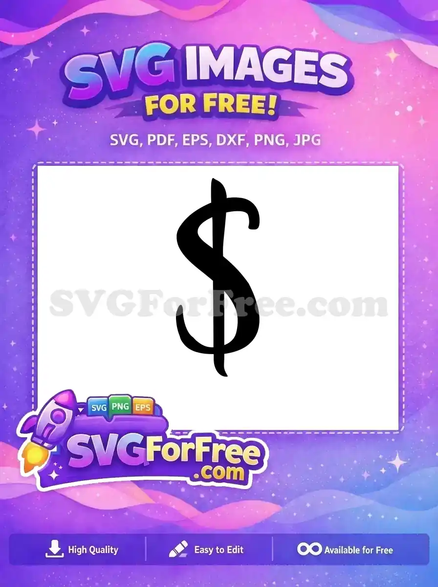 Free Black Dollar Sign Free Money Symbol Simple Free SVG