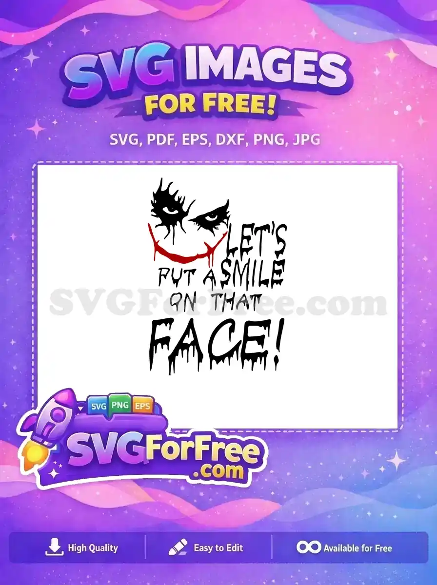 Free Red Smile Free Joker Face Movie Free SVG 2