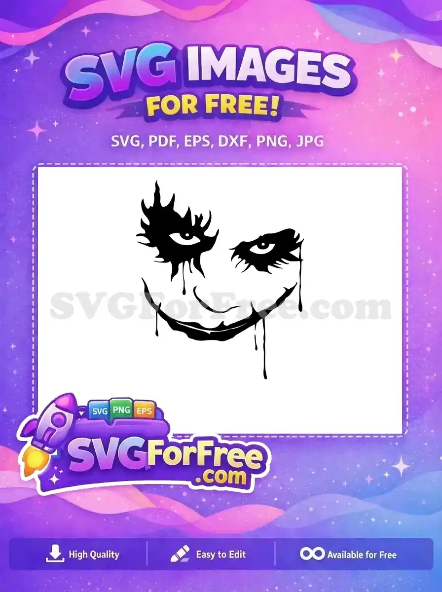 Free Dark Knight Free Grin Joker Movie Free SVG 1