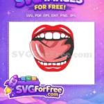Free Red Lips Free Tongue Joker Free SVG - Instant Download