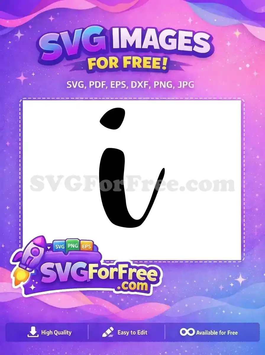 Free Black Letter I Free Lowercase Initial Joker Free SVG