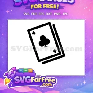 Free Ace of Clubs Card Free Black Silhouette Joker Free SVG
