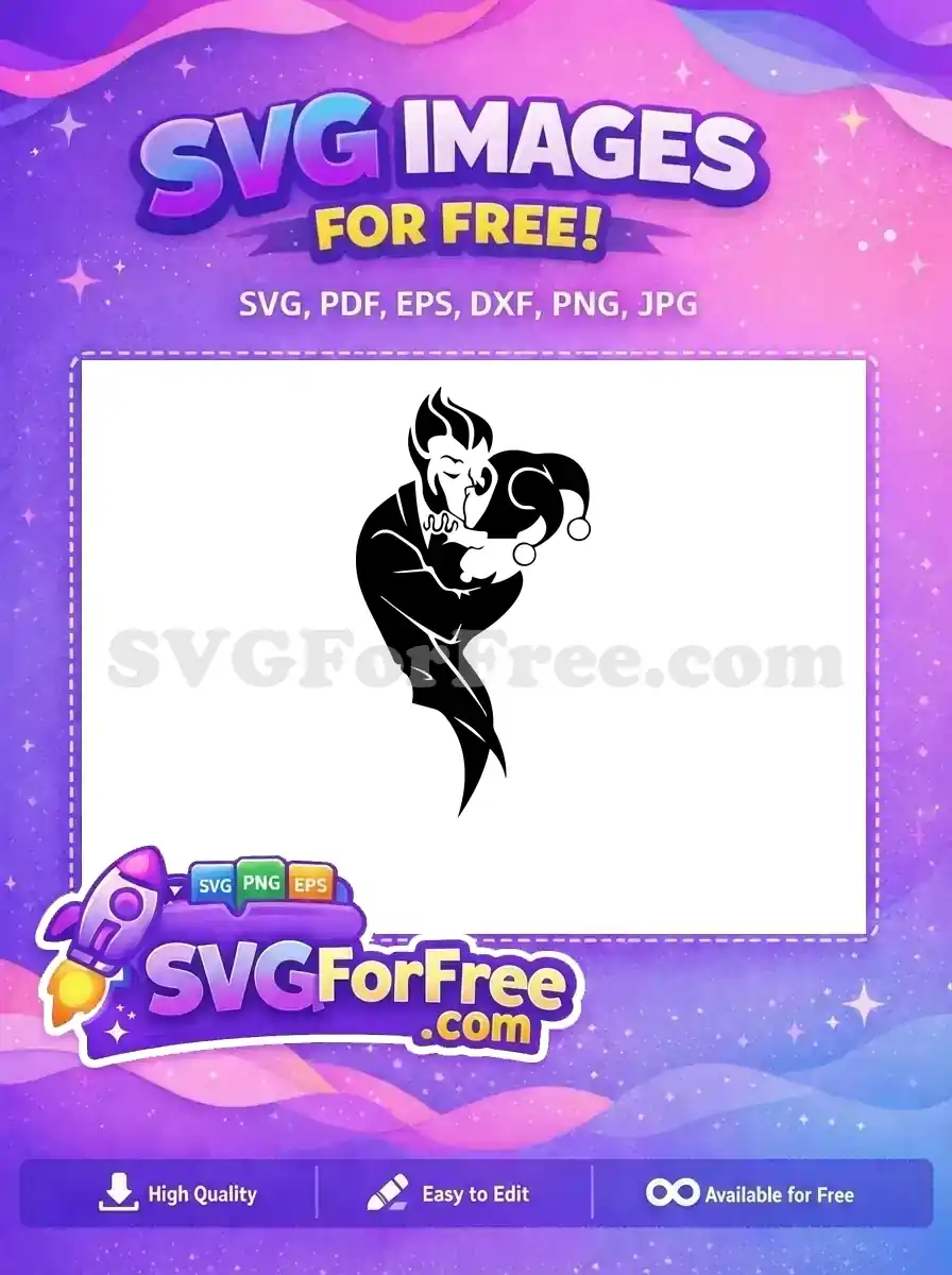 Free Joker Face Free Silhouette Dark Knight Free SVG 2