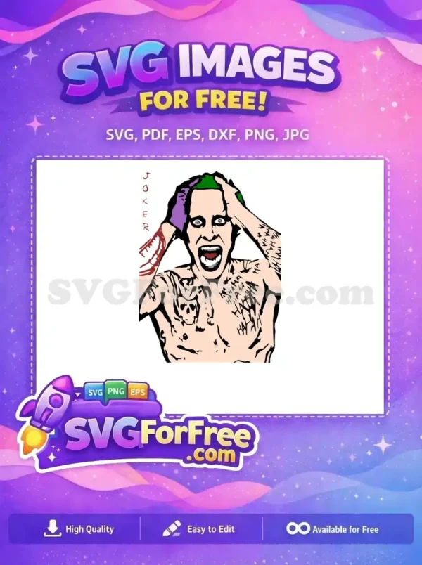 Free Screaming Face Free Tattoos Joker Movie Free SVG