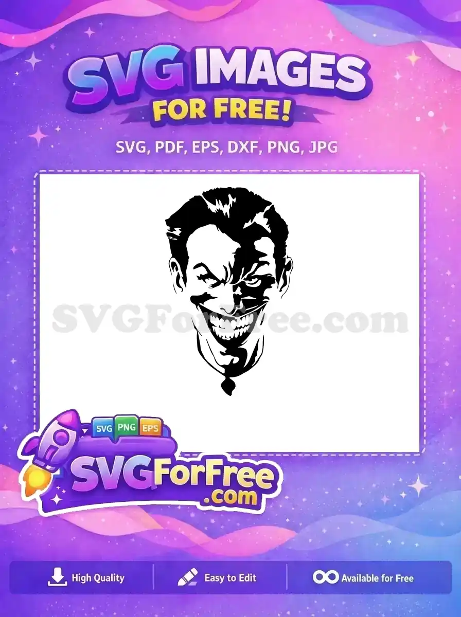 Free Joker Face Free Silhouette Dark Knight Free SVG 3