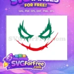 Free Green Eyes Free Red Smile Joker Free SVG 1 - Instant Download