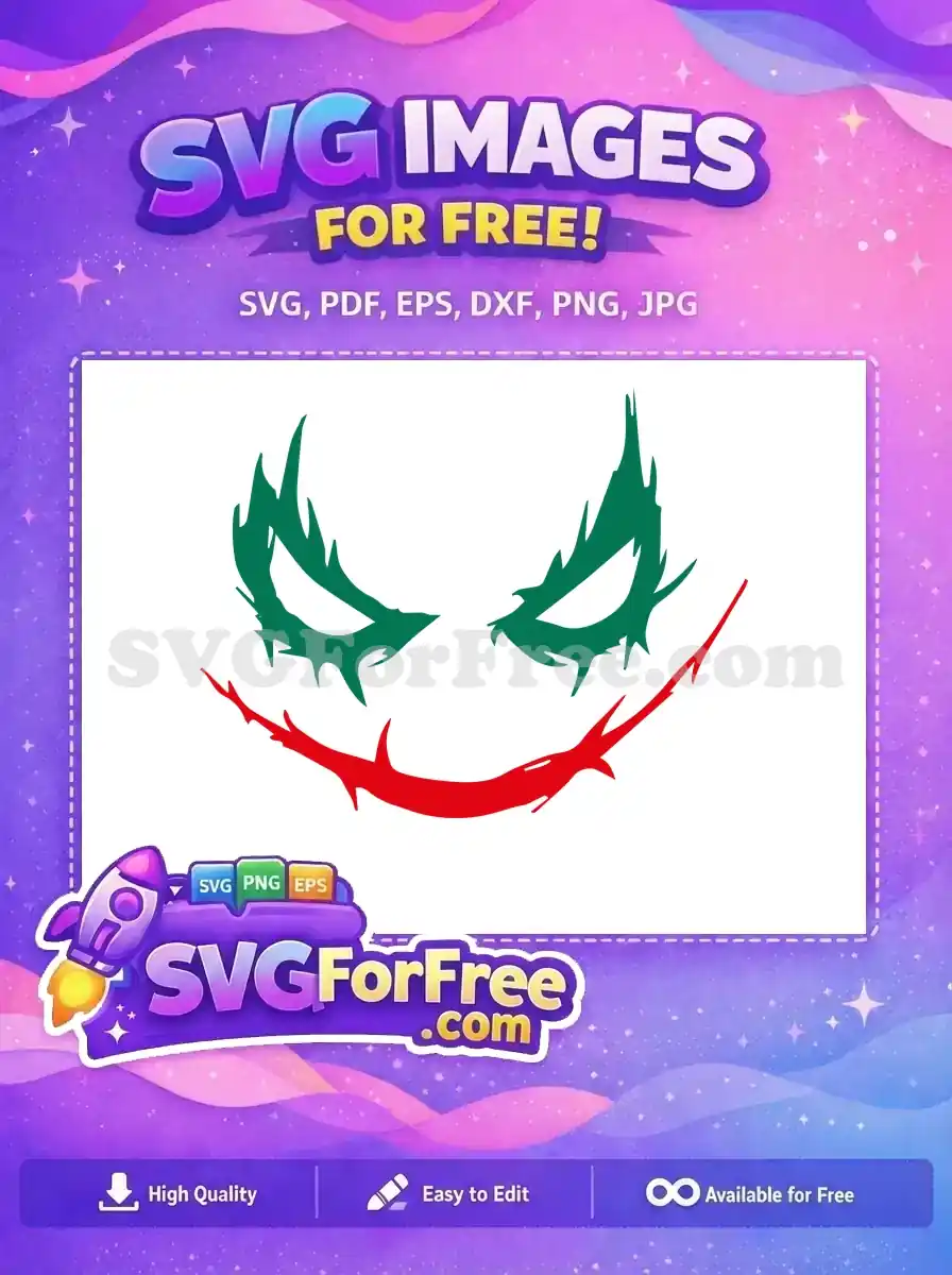 Free Green Eyes Free Red Smile Joker Free SVG 1
