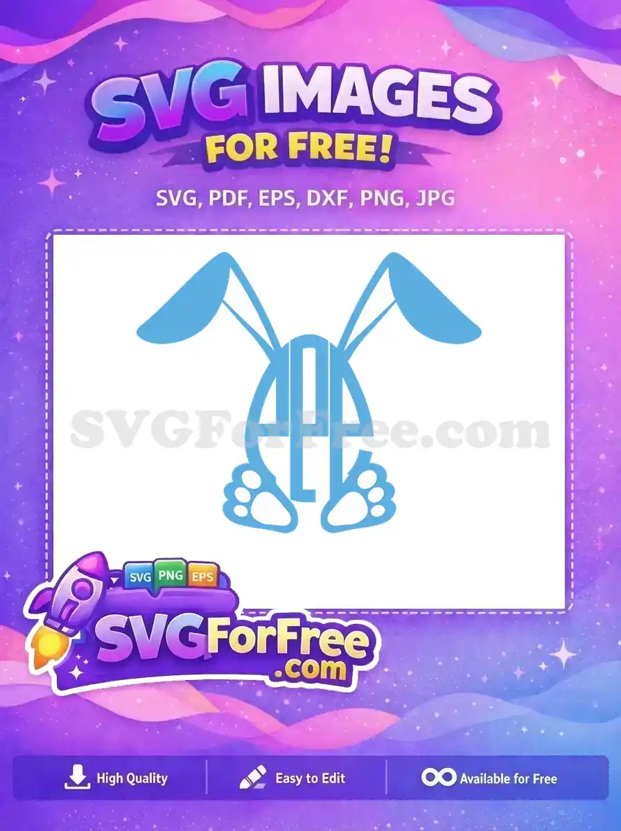 Free Easter Bunny Free Monogram Initial Baby Free SVG