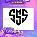 Free Heart Shape Free Initials SMS Joker Free SVG - Instant Download
