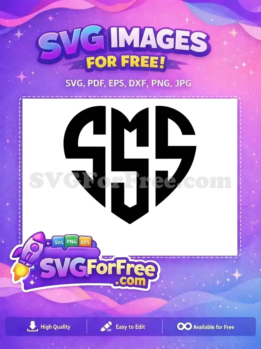 Free Heart Shape Free Initials SMS Joker Free SVG