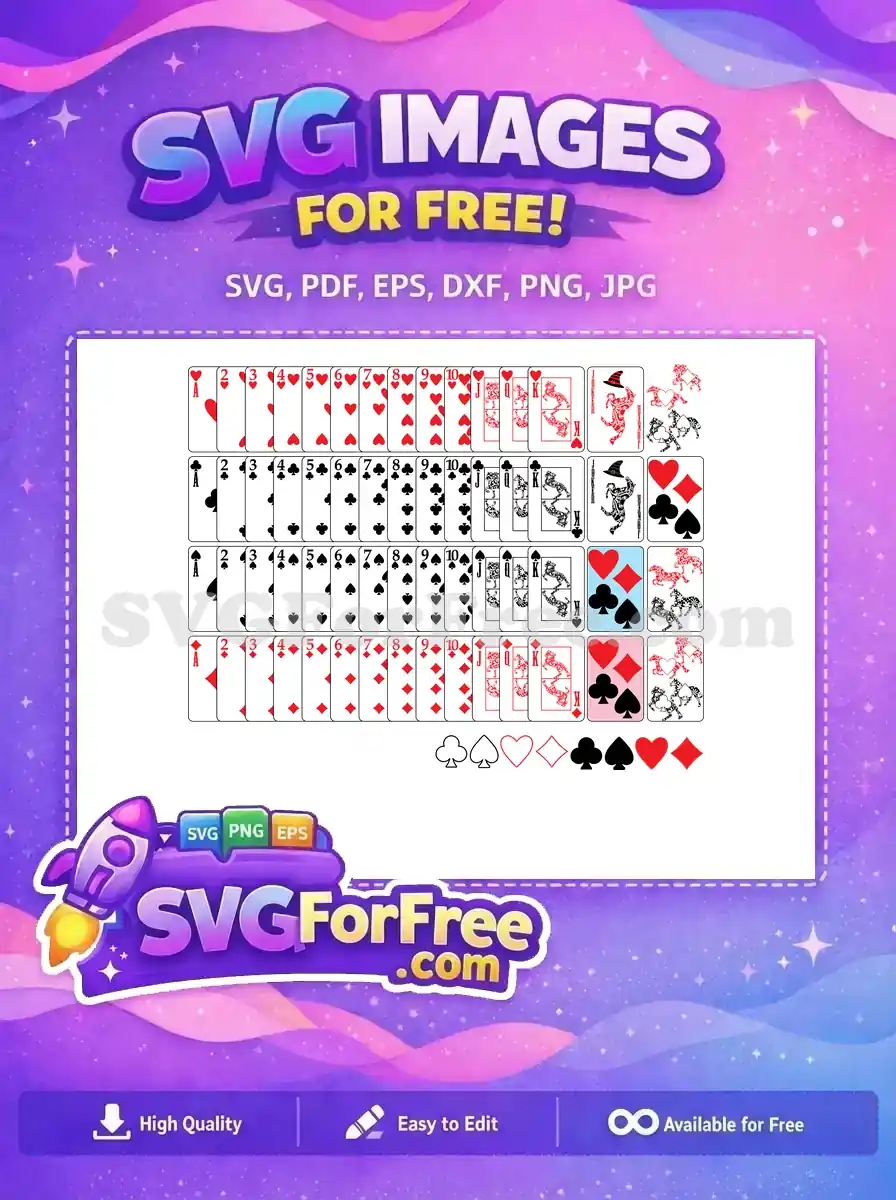 Free Red Black Playing Cards Free Joker Horse Card Free SVG