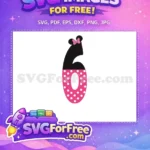 Free Minnie Number Six Free Pink Polka Birthday Free SVG - Instant Download