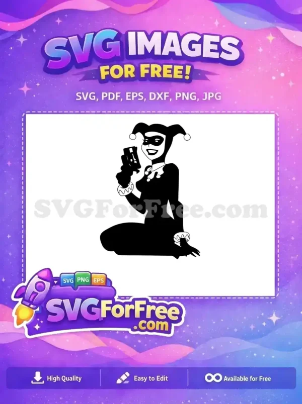 Free Harley Quinn Mask Free Gun Joker Free SVG