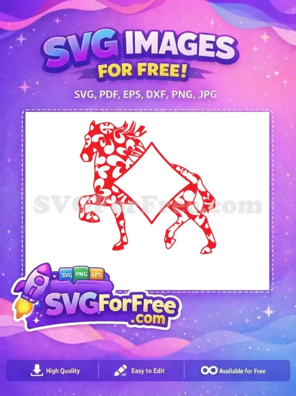 Free Red Dala Horse Free Diamond Shape Card Joker Free SVG Free Red Dala Horse Free Diamond Shape Card Joker Free SVG
