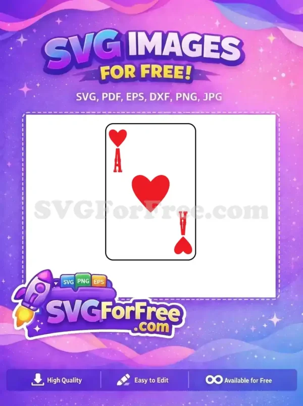 Free Red Ace Free Heart Poker Card Game Free SVG