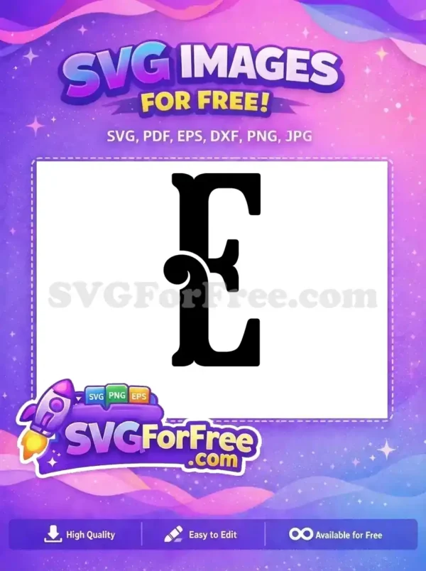 Free Letter E Initial Free Elegant Monogram Joker Free SVG