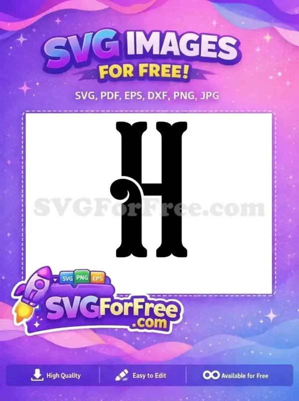 Free Letter H Free Initial Monogram Joker Free SVG