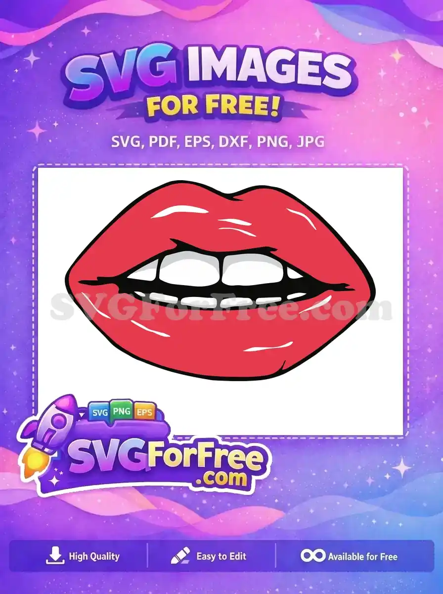Free Red Lips Free White Teeth Joker Free SVG 1