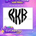 Free KKB Monogram Free Heart Initials Joker Free SVG - Instant Download