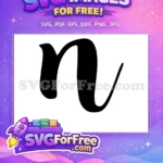 Free Letter N Free Monogram Black Initial Free SVG - Instant Download