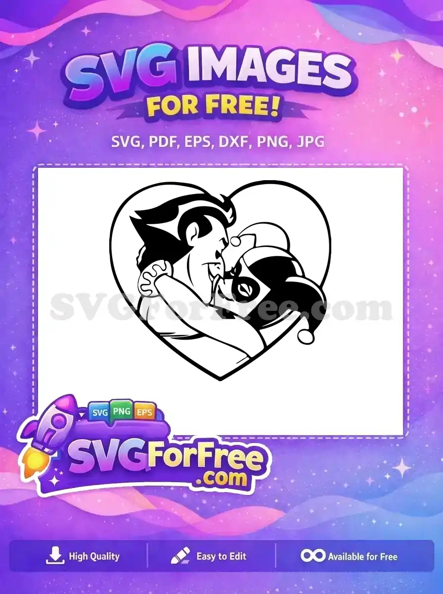 Free Heart Joker Free Harley Quinn Embrace Movie Free SVG