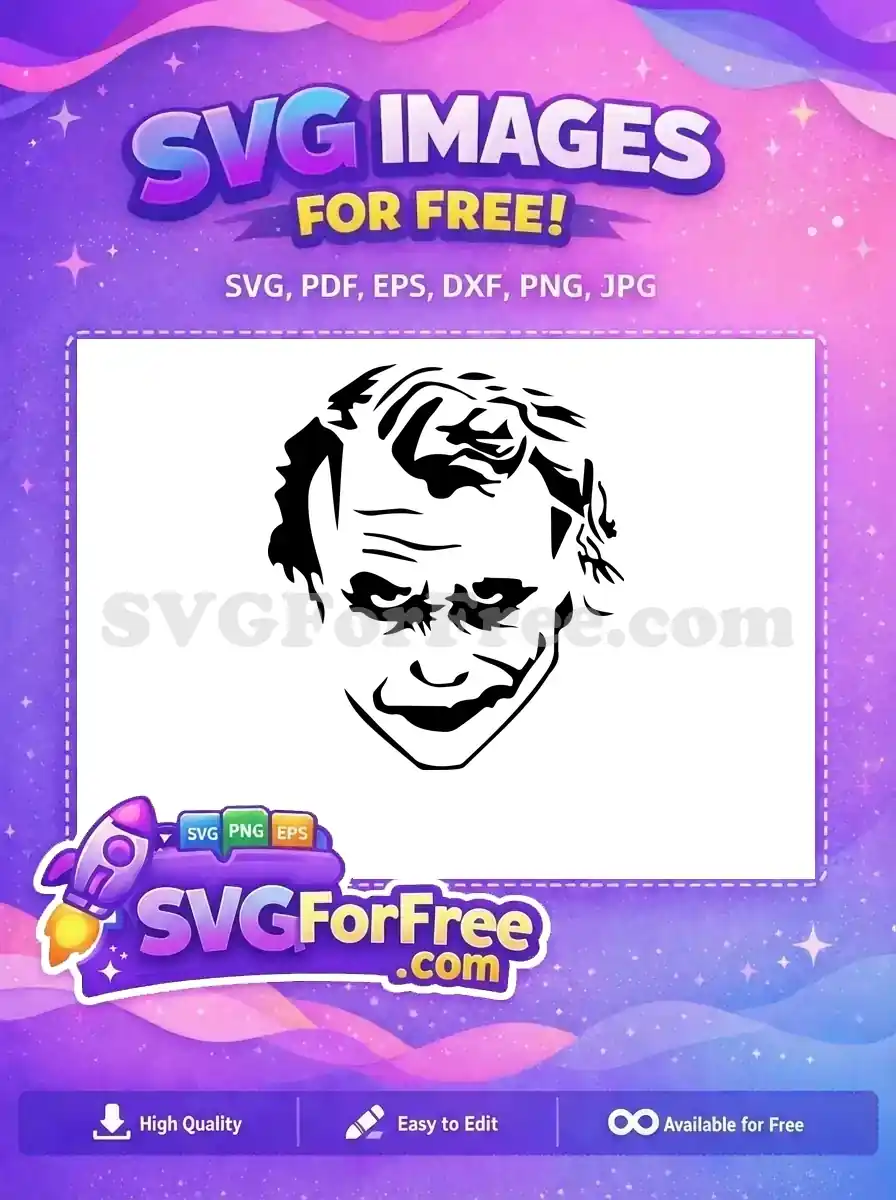 Free Dark Knight Free Heath Ledger Joker Free SVG 5