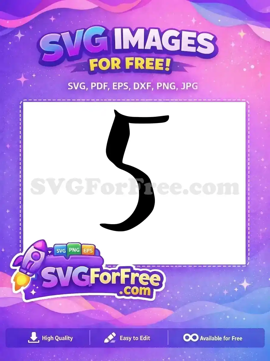 Free Number Five Free Black Silhouette Joker Free SVG