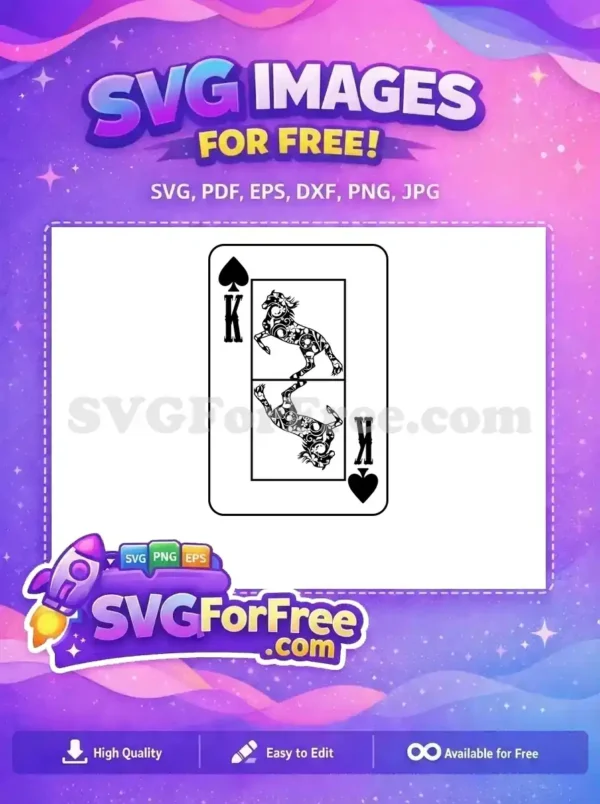 Free Floral Horse Silhouette Free King Playing Card Free SVG