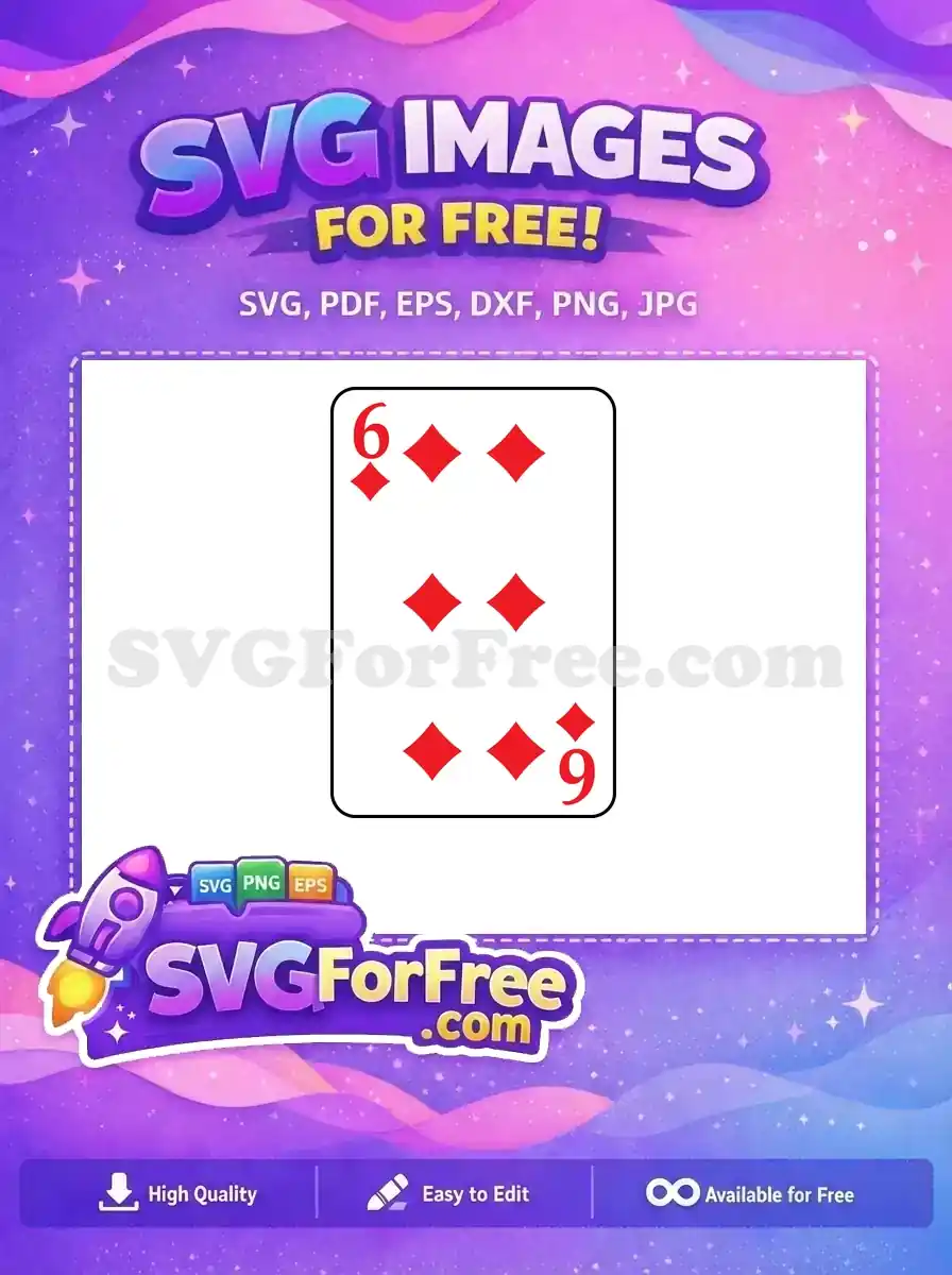 Free Red Diamond Card Free Number Six Joker Free SVG