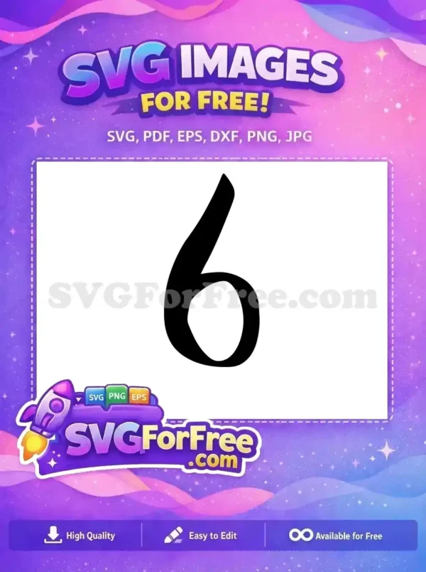 Free Number Six Free Black Silhouette Joker Free SVG Free Number Six Free Black Silhouette Joker Free SVG