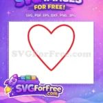 Free Red Outline Heart Free Valentine Simple Free SVG - Instant Download