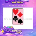 Free Red Heart Free Black Spade Playing Card Free SVG - Instant Download