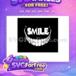 Free White Smile Free Sharp Teeth Joker Free SVG - Instant Download