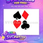 Free Red Heart Free Diamond Joker Free SVG - Instant Download