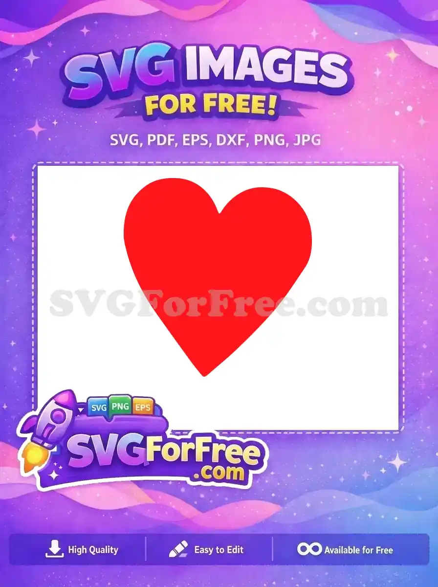 Free Red Heart Shape Free Simple Valentine Free SVG