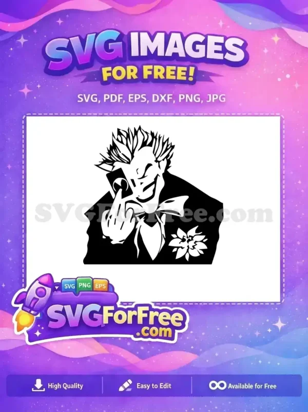 Free Dark Silhouette Free Evil Smile Joker Free SVG 3