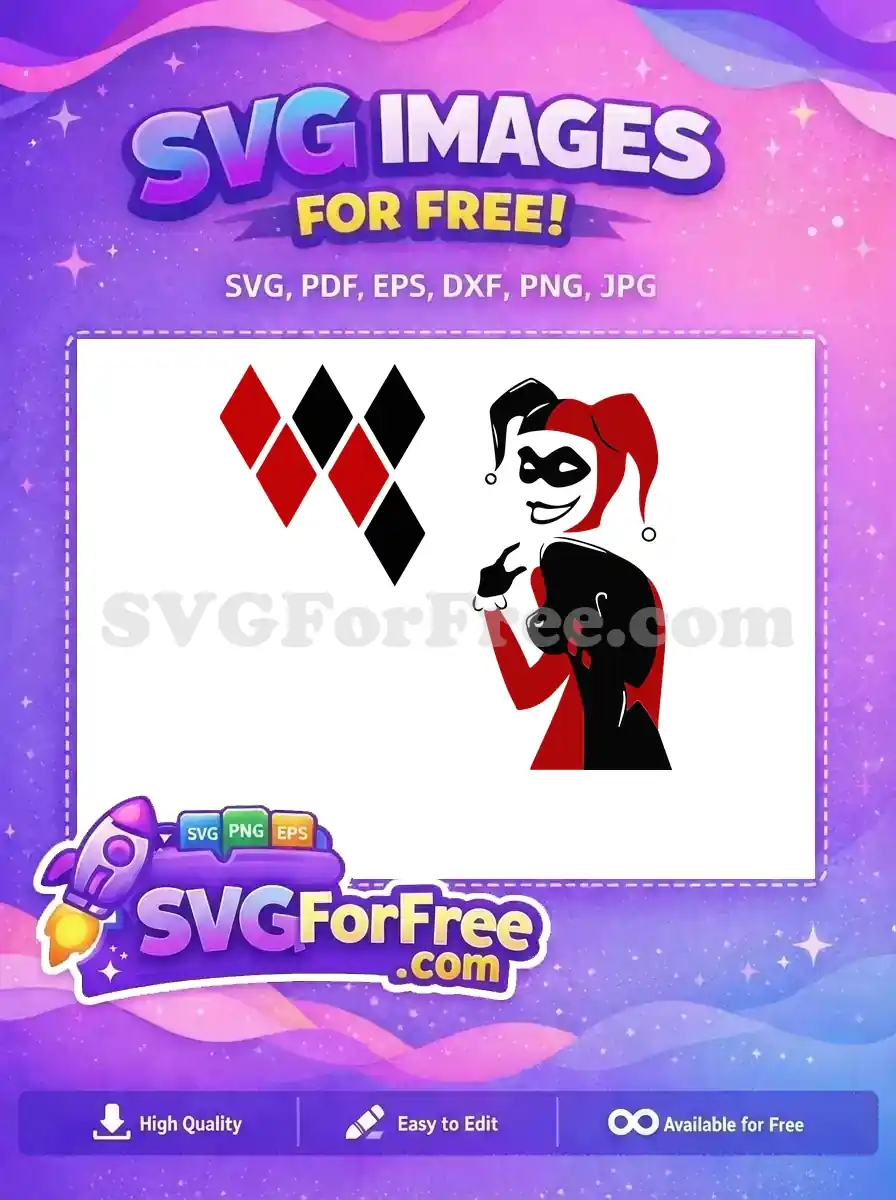 Free Diamond Pattern Free Harley Quinn Inspired Joker Free SVG