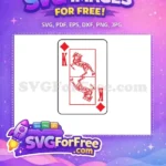 Free Red Floral Horse King Card Free Deck Free SVG - Instant Download