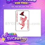 Free Red Floral Horse Free Black Witch Hat Joker Free SVG - Instant Download