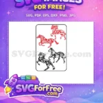 Free Floral Horses Free Pattern Horses Free SVG - Instant Download
