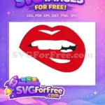 Free Red Lips Biting Free Teeth Joker Free SVG - Instant Download