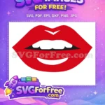 Free Red Lips Free White Teeth Joker Free SVG 2 - Instant Download