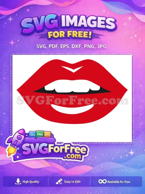 Free Red Lips Free White Teeth Joker Free SVG 2