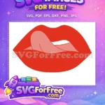Free Red Lips Free Tongue Out Joker Free SVG - Instant Download
