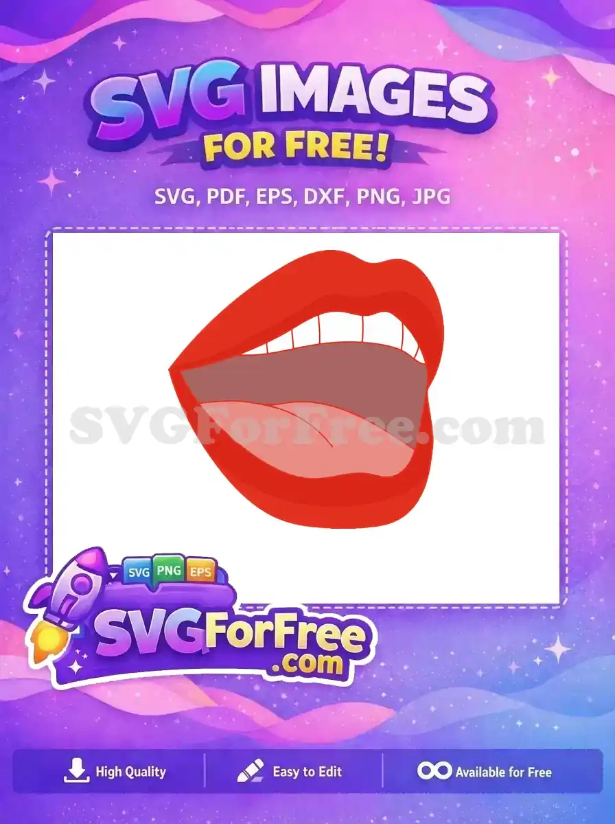 Free Red Open Mouth Free Joker Smile Free SVG