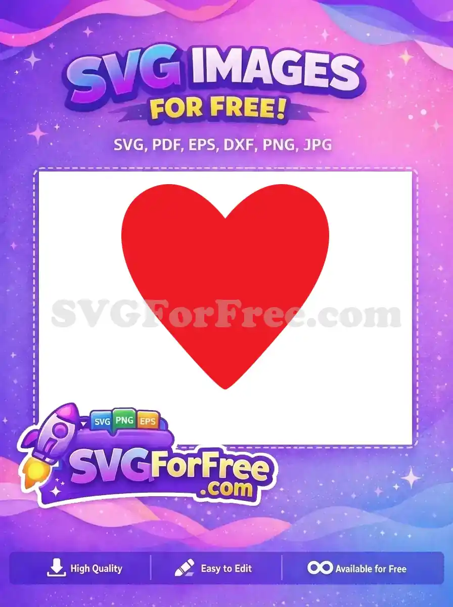 Free Red Simple Heart Free Joker Valentine Free SVG