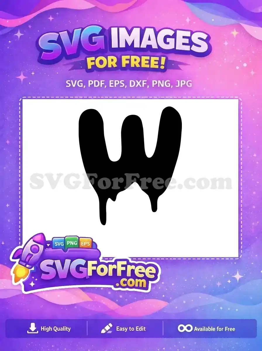 Free Dripping Black Letter Free W Joker Free SVG