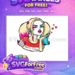Free Winking Harley Quinn Free Blowing Kiss Joker Free SVG 2 - Instant Download